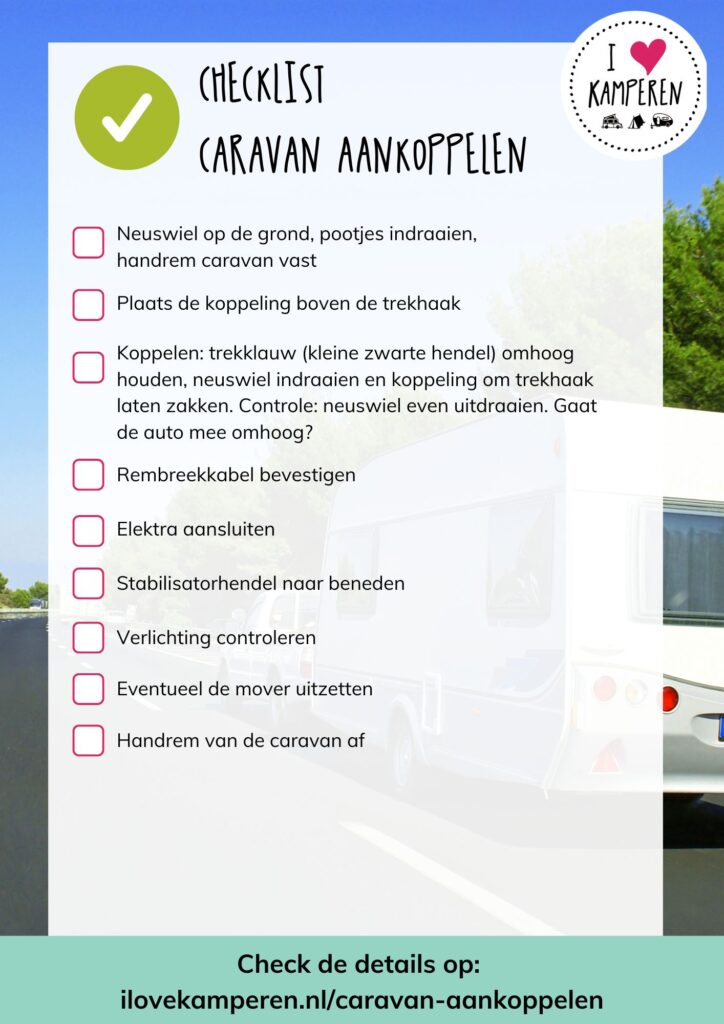 checklist caravan aankoppelen 