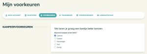 Kampeervoorkeur